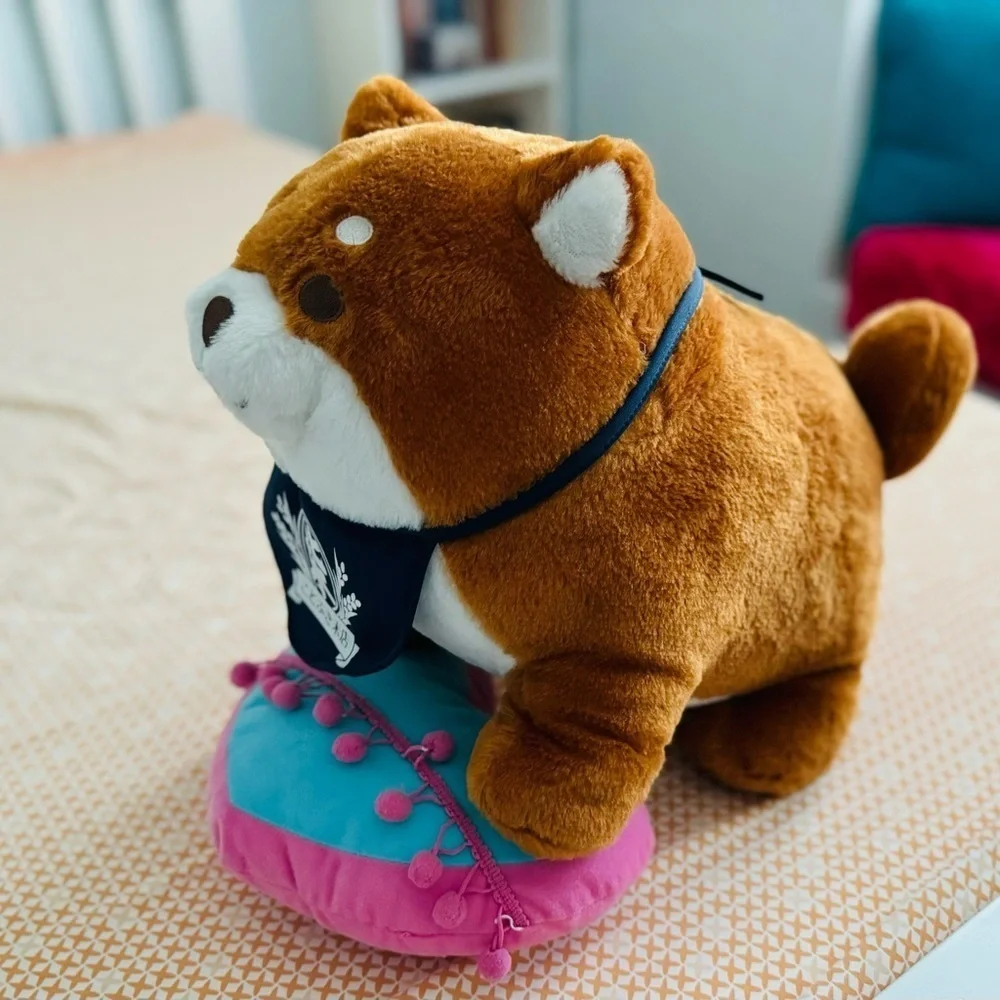 Faithful Dog Mochishiba Sukutto Big Plush with Suzume-san Okaka Brown 35cm Japan
